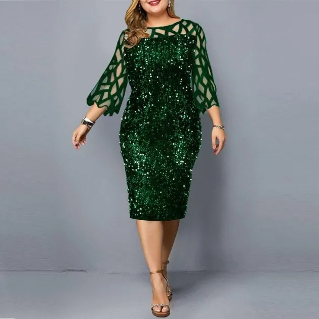 Plus Size Sequin Party Dress