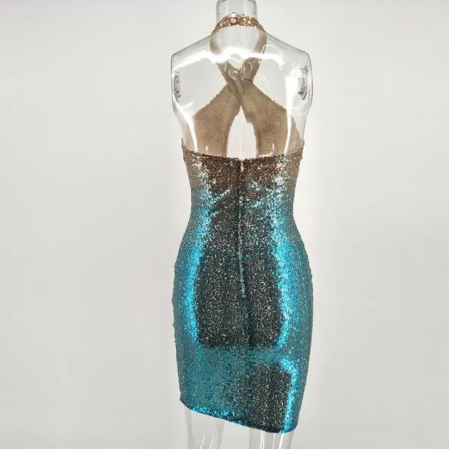 Dress sexy color sequin dress