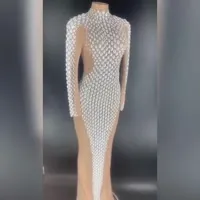 Vestido de perlas para mujer Falda larga ajustada