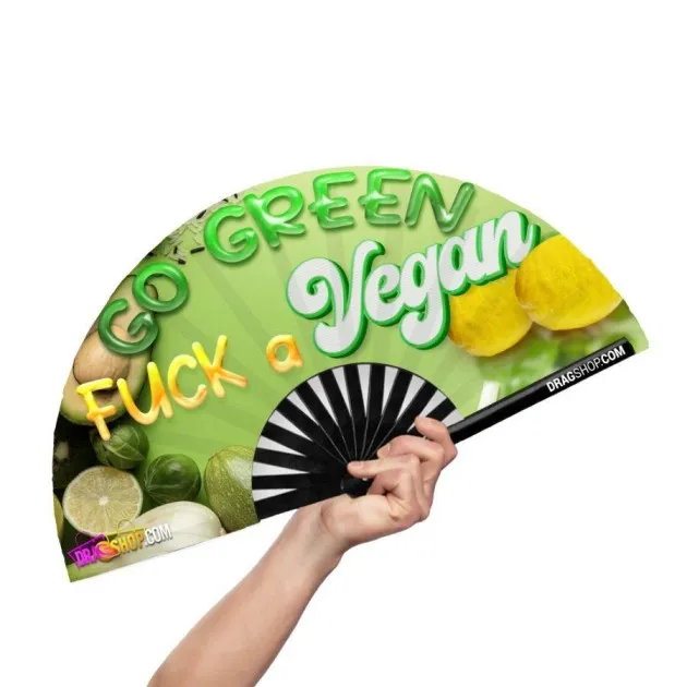 Bamboo Clack Fan go green f*ck a vegan