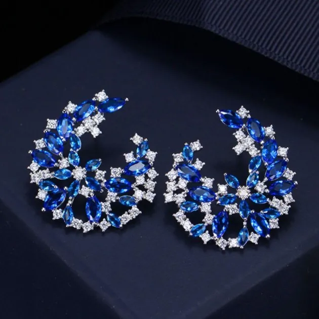 Austrian design accessories Crystal jewelry stud earrings With Cubic Zirconia