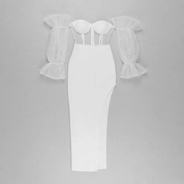 Yarn Long Sleeve Party Wedding Toast Small Dress