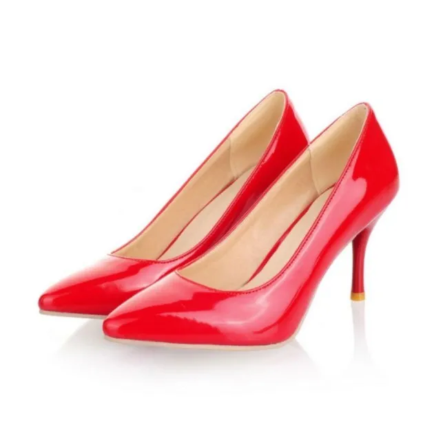 Lakleer Stiletto Hoge hakken Net Rood Hoge hakken