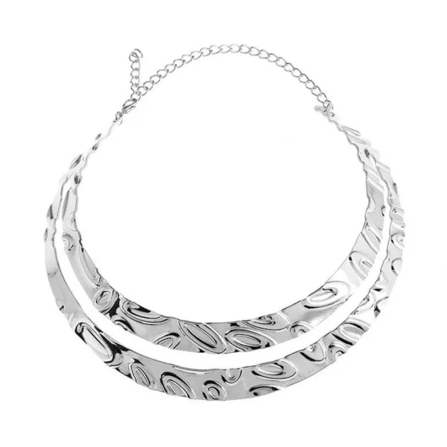 Metal Oval Pattern Short Necklace