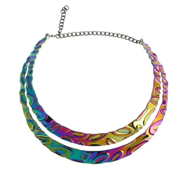 Metal Oval Pattern Short Necklace