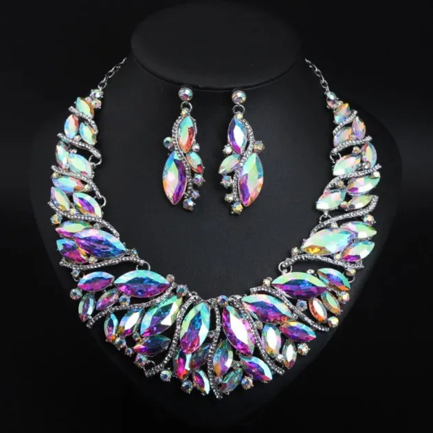 Crystal Necklace Earring Set