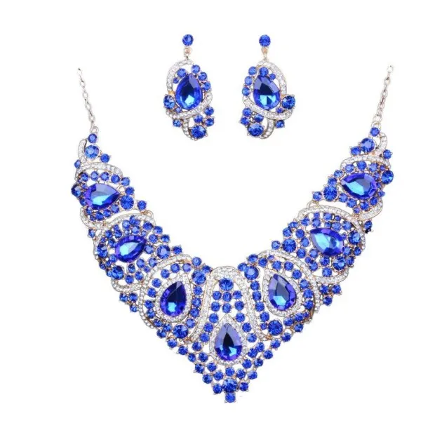 Colorful Bridal Necklace And Earring Set