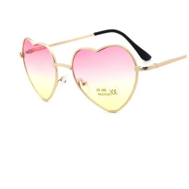 Womens Retro Color Gradient Love Sunglasses