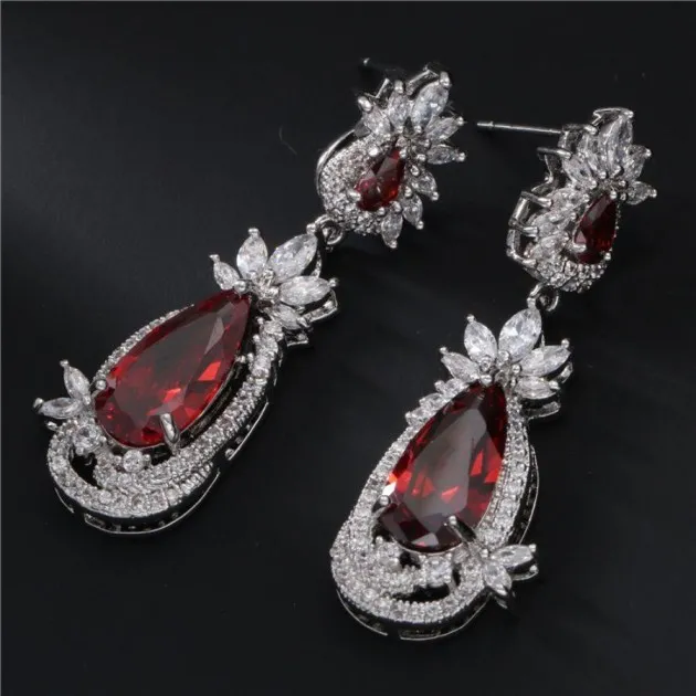 Fashion Retro Zircon Color Drop Earrings