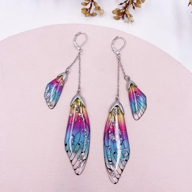 Temperament Long Butterfly Crystal Earrings&nbsp;