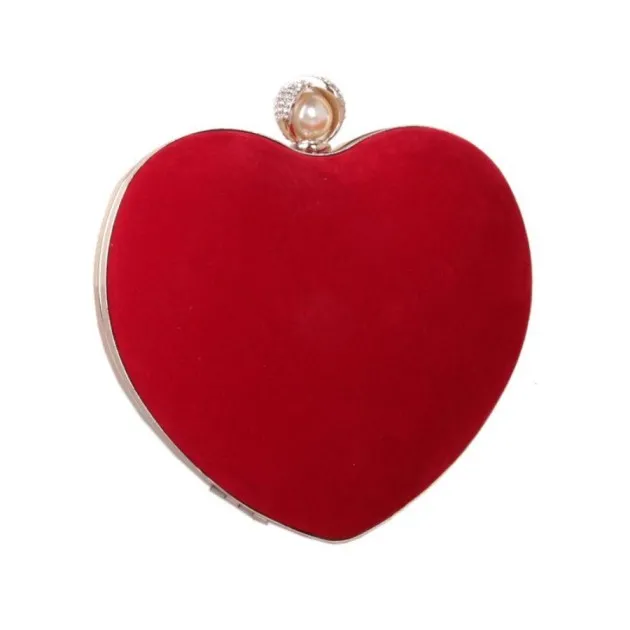 Heart-shaped Dinner Bag With Diamond Pearls
