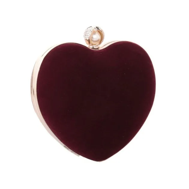 Heart-shaped Dinner Bag With Diamond Pearls