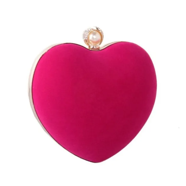 Heart-shaped Dinner Bag With Diamond Pearls