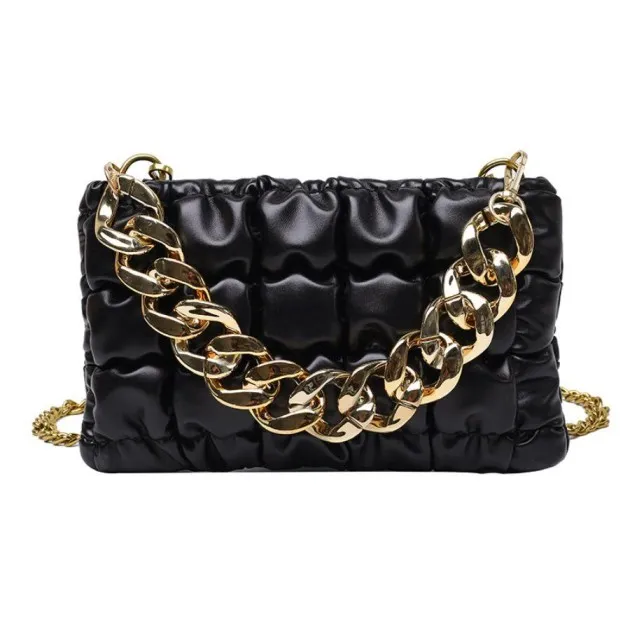 Lattice Thick Chain Portable Small Square Bag