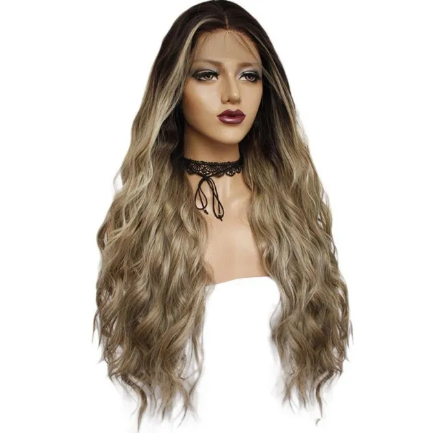 Madelyn Chemical fiber front lace gradient long curly wig