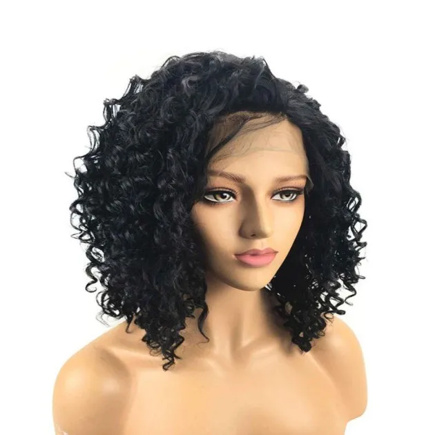 Serenity Black Small Curly Front Lace Wig