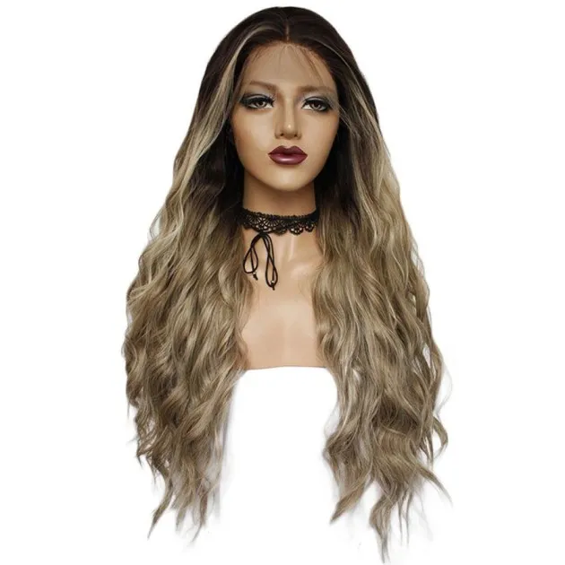 Valentina front lace gradient long curly wig