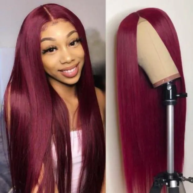 Natural Front Lace Wig Medium Long Straight Hair