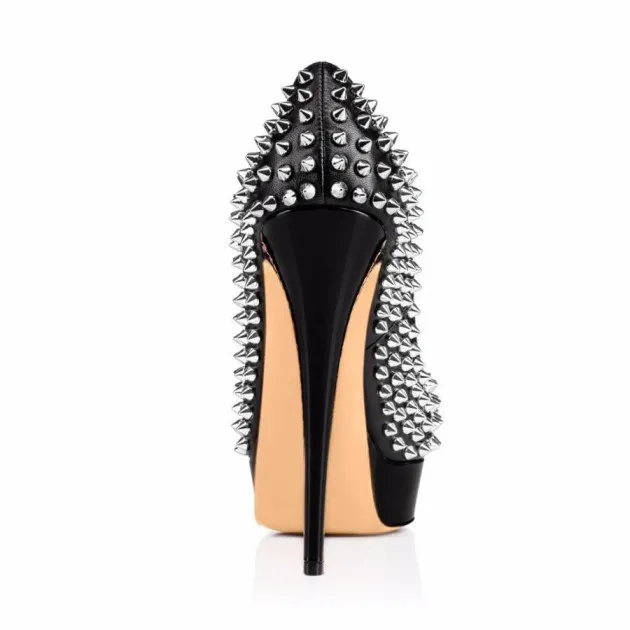 Quinn Fish Mouth Rivets Super High Heel Shoes