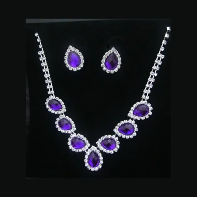 Diamond earrings necklace set