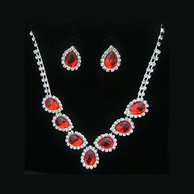 Diamond earrings necklace set