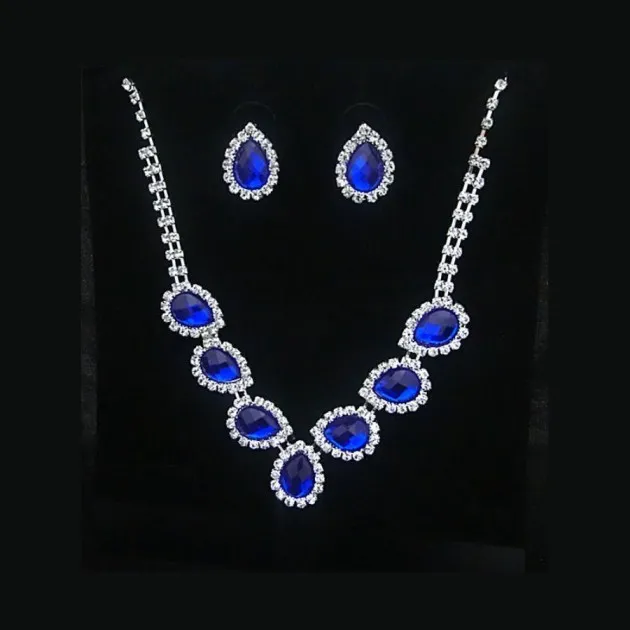 Diamond earrings necklace set