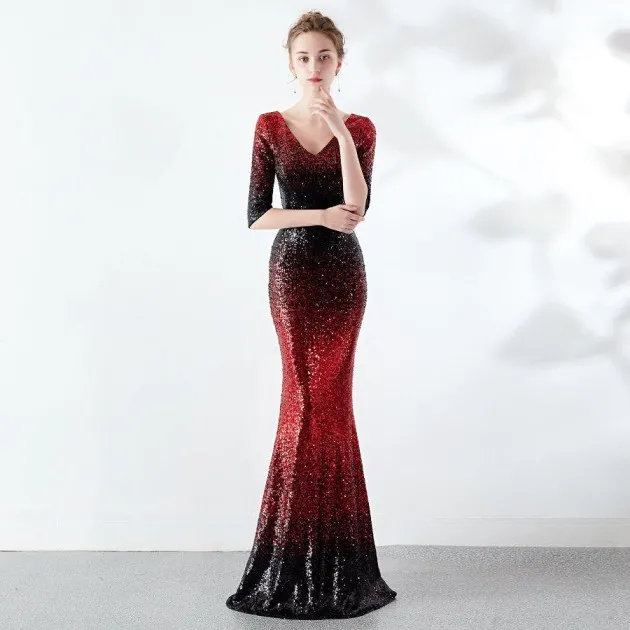 Slim dress fishtail sequins Adalynn