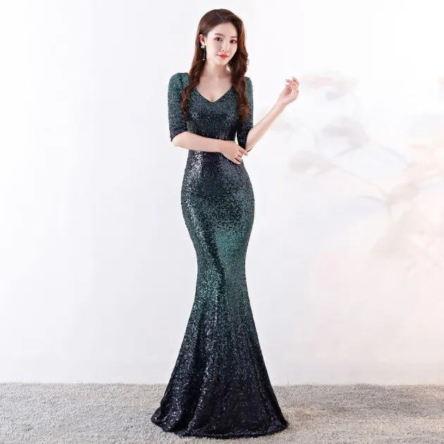 Slim dress fishtail sequins Adalynn