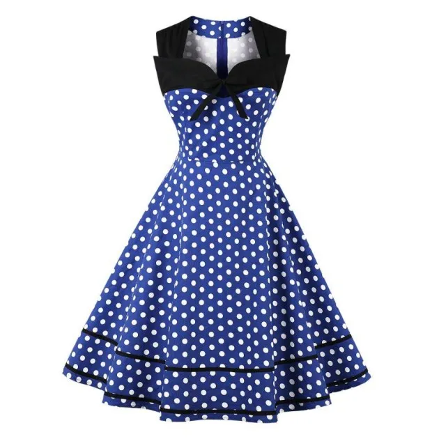 Square collar polka dot retro dress
