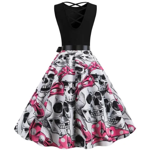 Mouwloze Halloween-jurk met print