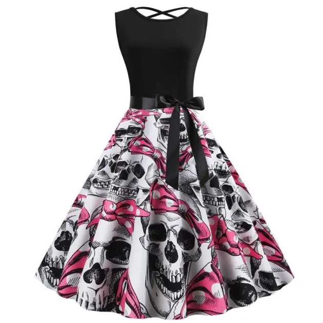 Halloween sleeveless print dress