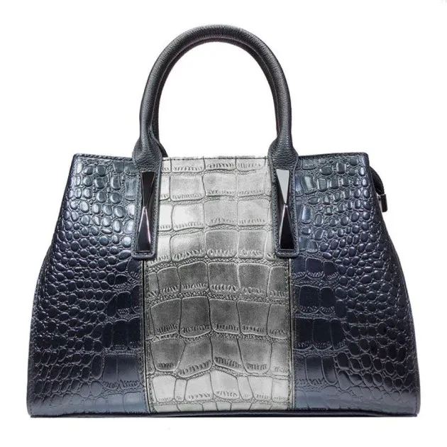 crocodile pattern leather handbag