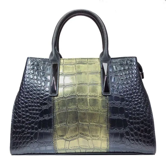 crocodile pattern leather handbag