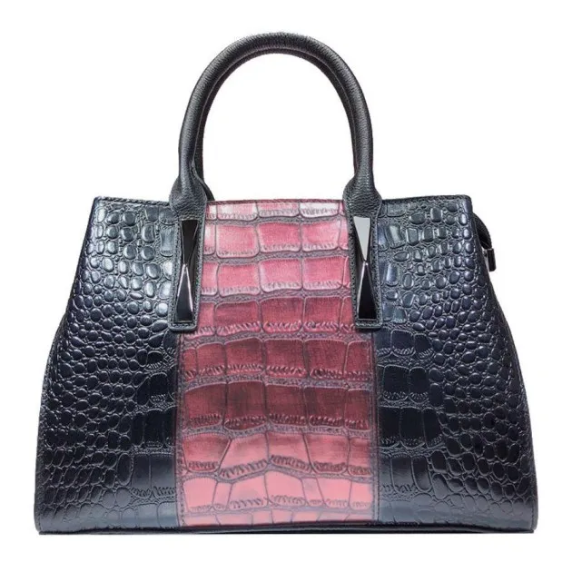 crocodile pattern leather handbag