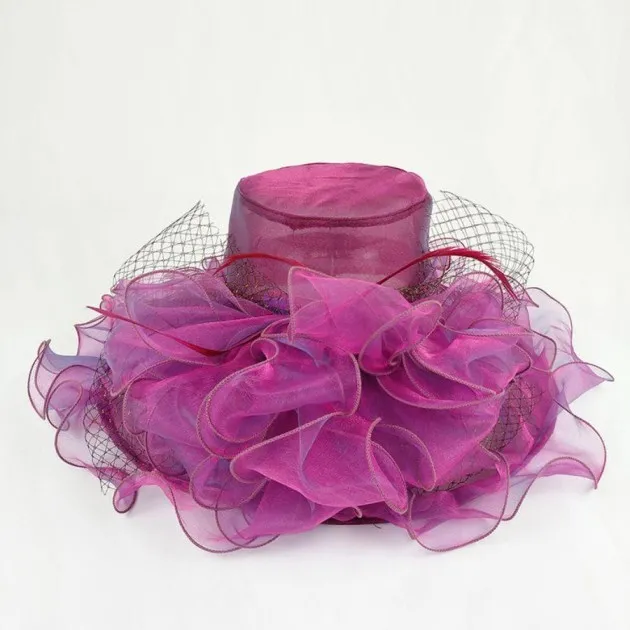 Sombrero de malla de moda de organza