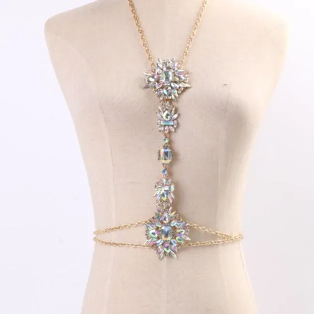 Diamond Flower Necklace Body Chain