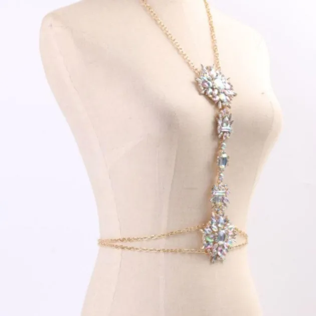 Diamond Flower Necklace Body Chain