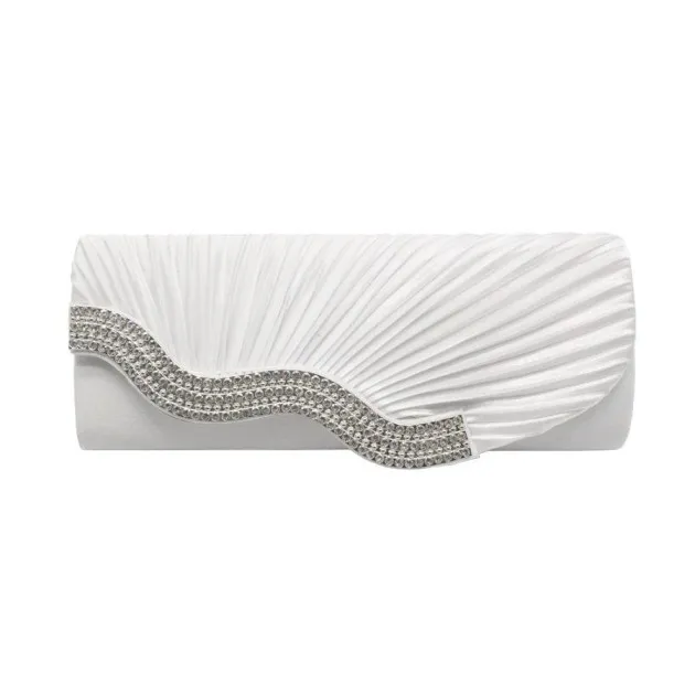 Clutch plisado con strass