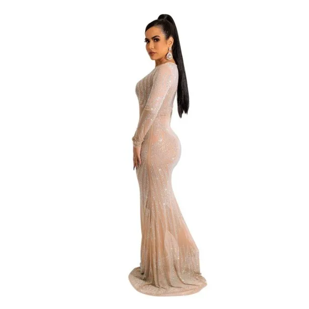 See-through Fishtail Package Hip Dress Host Style