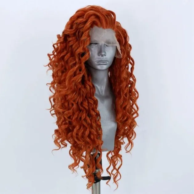 Wig Hand Woven Front Lace Chemical Fiber Long Curly Hair Wig Cover