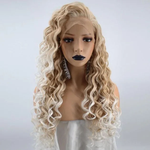 Small Volume Chemical Fiber Hair Front Lace Wig