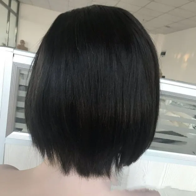 Bob peluca pelo real pelo corto y recto