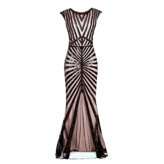 Sequined Fishtail Hem Long Slim Evening Party Dress Lennon