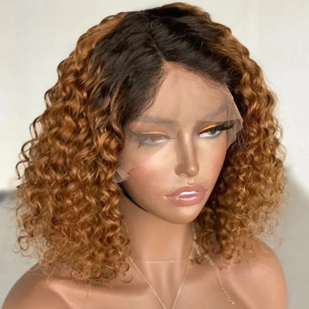 Side Part Bob Wavy Ombre Lace Wig Human Hair Madilyn