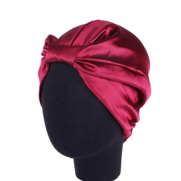 Turbante de raso elástico de doble capa