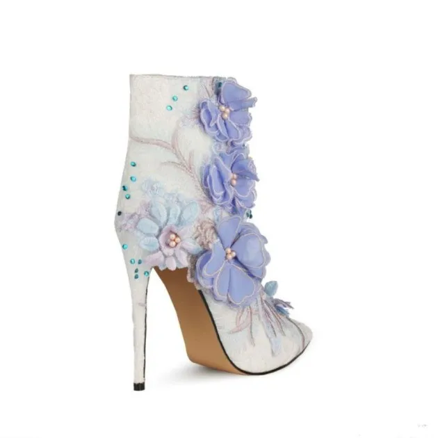 Fashion Lace Flower White Shoes
