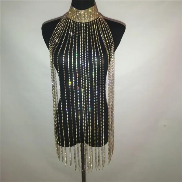 Strass Kwastje Ketting Body Chain Halter