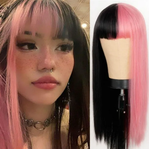 Long Straight Hair Yin Yang Cosplay Wig