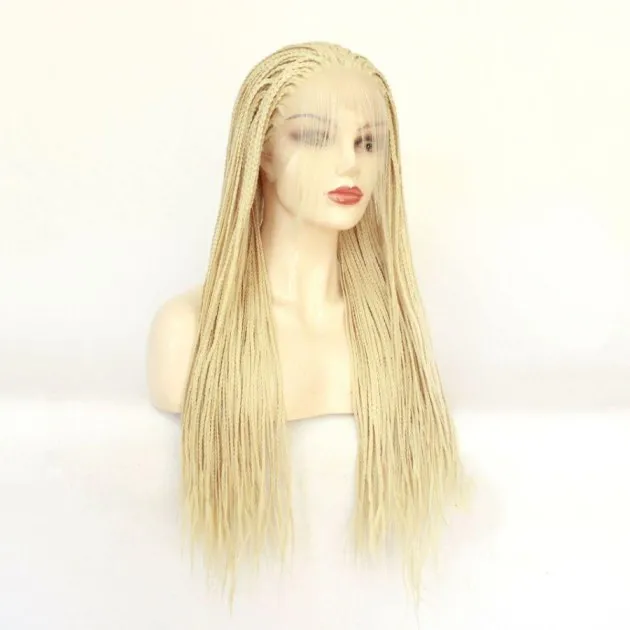 Chemische vezel Lace Wig Hoofddeksels Babyhaar Driestrengige vlecht