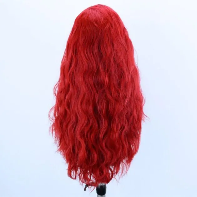 Red Curly Front Lace Synthetic Wig